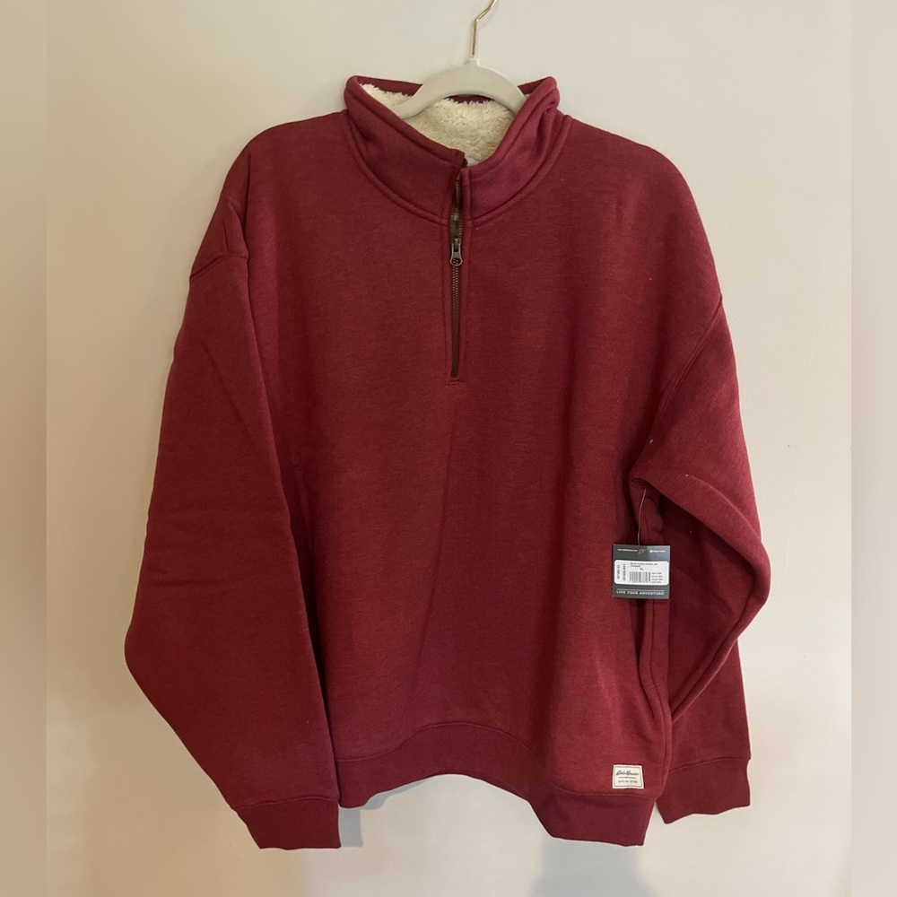 Eddie Bauer Signature Fleece Sherpa Linning Size XL.     Cinnabar